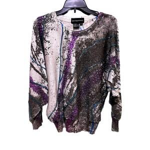 VTG SPREE International Women's Metallic Beaded Yarn Wool Blend Sweater Size S